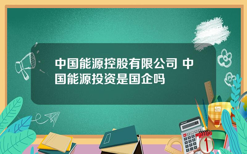 中国能源控股有限公司 中国能源投资是国企吗